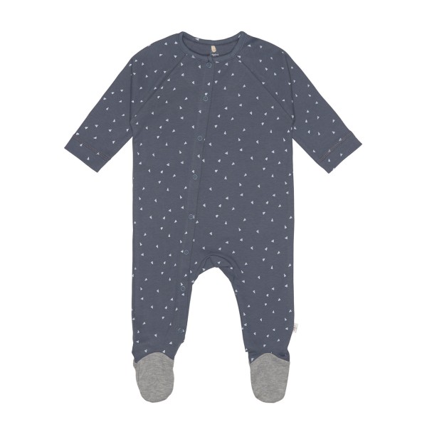  Lässig Baby Schlafanzug mit Füßen, vorne, Triangle blue