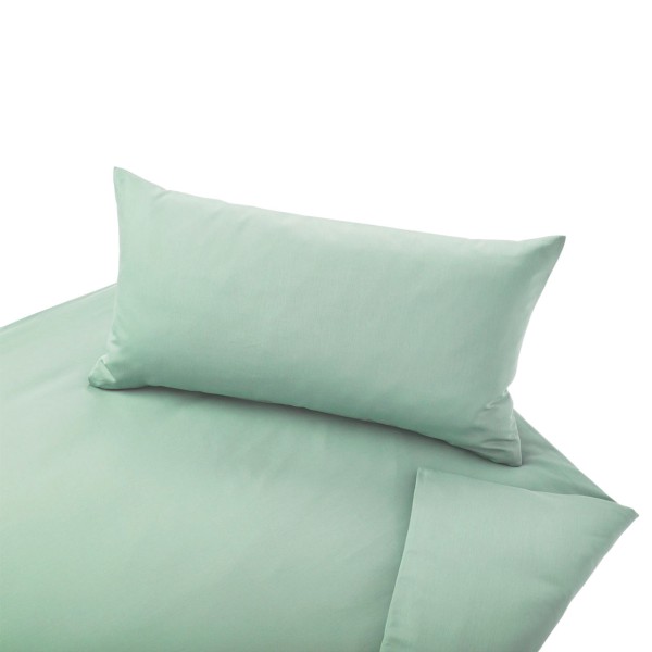 Cotonea Classic Bettwäsche Set aus Bio Baumwoll Satin, Farbe: Celadon
