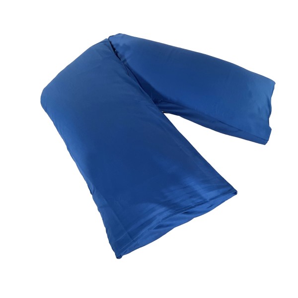 Speltex Kissenbezug für Seitenschläferkissen aus Bio Baumwolle, Satin, Kobaltblau