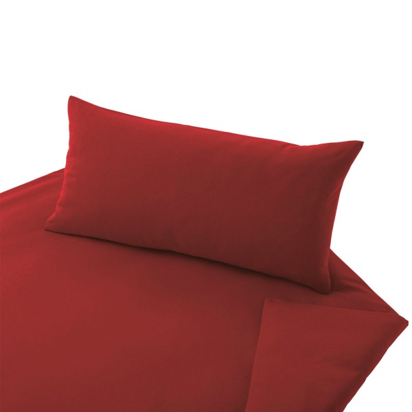 Cotonea Bettwäsche Set aus Bio Baumwoll Jersey, Farbe: Rot