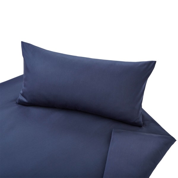 Cotonea Classic Bettwäsche Set aus Bio Baumwoll Satin, Farbe: Azurblau