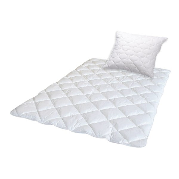Softsan® Set: Bio Hygienic Allergiker Ganzjahres-Bettdecke und gestepptes Kissen