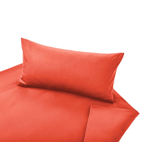 Cotonea Classic Bettwäsche Set aus Bio Baumwoll Satin, Farbe: Orange