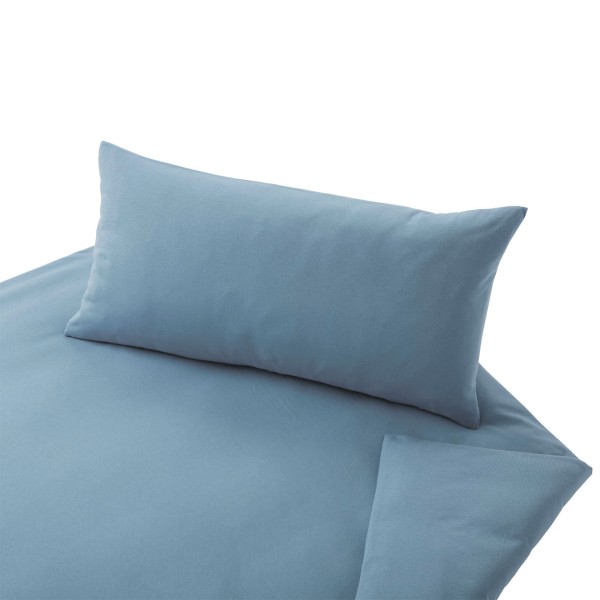 Cotonea Bettwäsche Set aus Bio Baumwoll Jersey, Farbe: Perlblau
