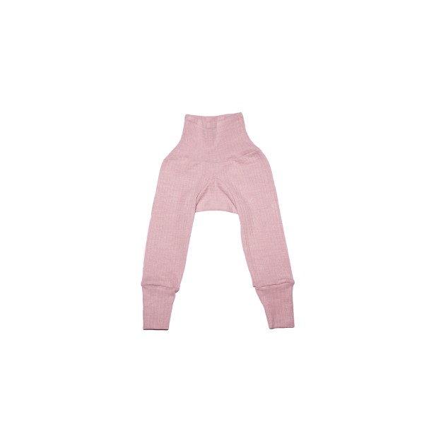 Cosilana Schlupf-Babyhose mit Bund aus Bio Baumwolle / Bio Wolle / Seide in Farbe Uni PinkMeliert