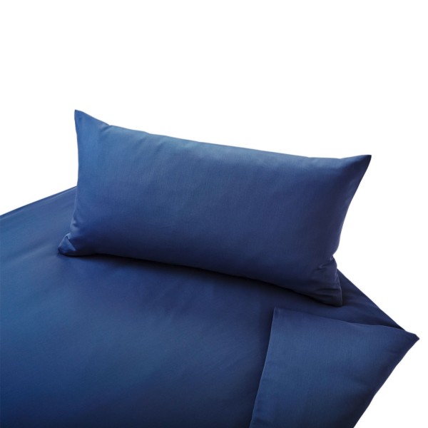 Cotonea Classic Bettwäsche Set aus Bio Baumwoll Satin, Farbe: Kobaltblau