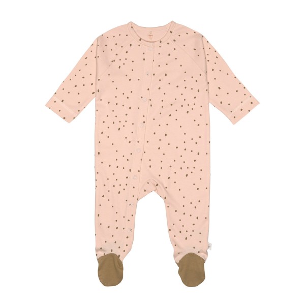  Lässig Baby Schlafanzug mit Füßen, vorne, Dots powder pink
