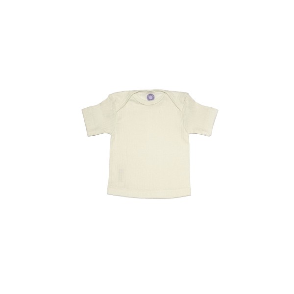 Cosilana Baby Kurzarm-Shirt aus Bio Baumwolle / Bio Wolle / Seide in Farbe Uni Natur