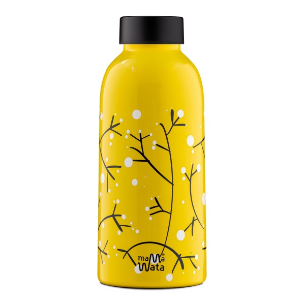 MAMA WATA - isolierte Design-Trinkflasche für 470ml Flüssigkeit aus 18/8er Edelstahl, Ice Daylight Design