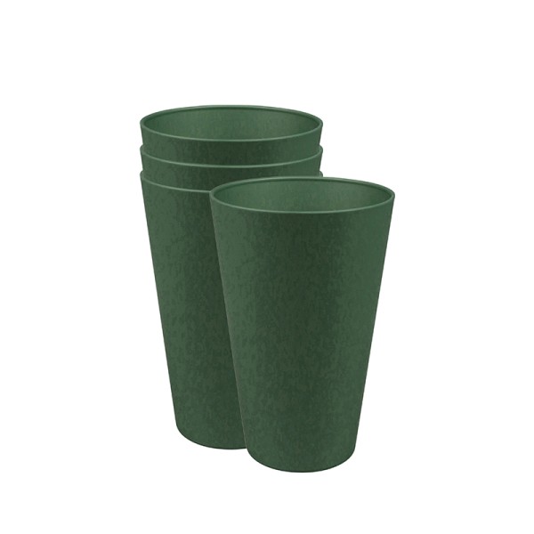 Zuperzozial Trinkbecher 400 ml aus Bio Plastik, 4er Set - Farbe: Rosemary Green