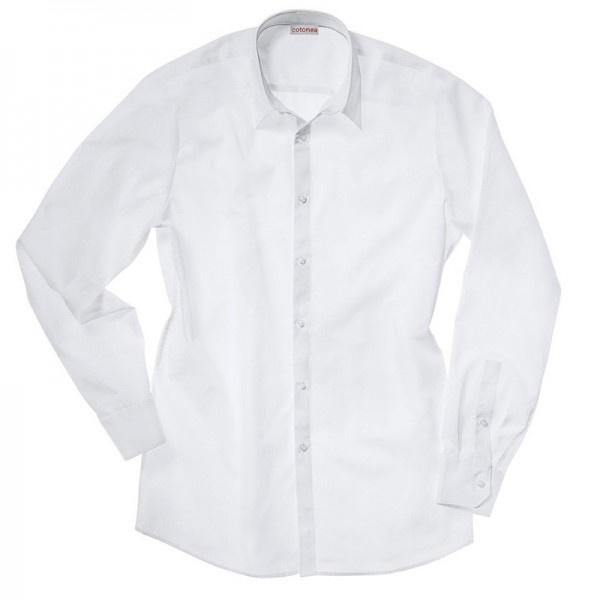 Herren Hemd Slim-Line mit langem Arm in Farbe Weiß