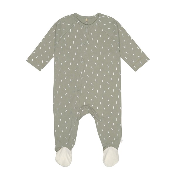  Lässig Baby Schlafanzug mit Füßen, vorne, Speckles Olive
