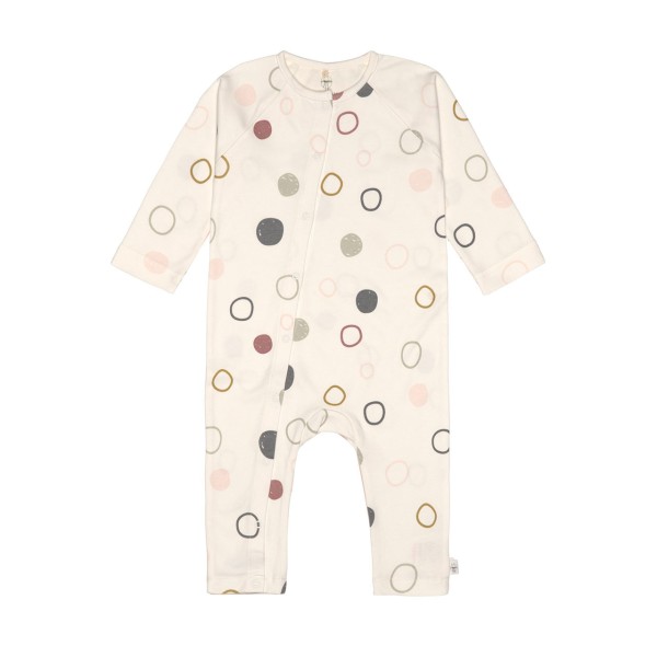 Lässig Baby Schlafanzug ohne Füße, vorne, Circles Offwhite