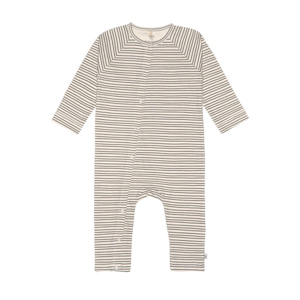 Lässig Baby Schlafanzug ohne Füße, vorne, Striped Grey/Anthracite