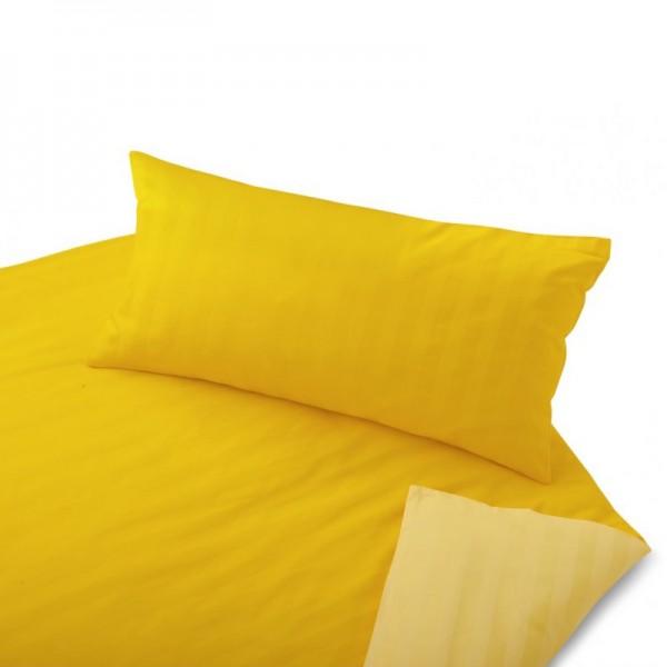 Satin-Bettwäsche in gewebter Streifen-Optik, Farbe Gelb/Sonnengelb