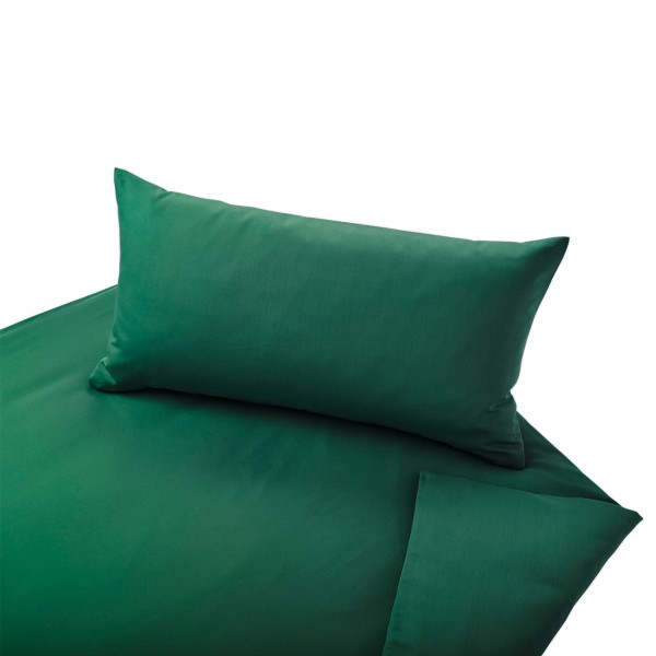 Cotonea Classic Bettwäsche Set aus Bio Baumwoll Satin, Farbe: Smaragd