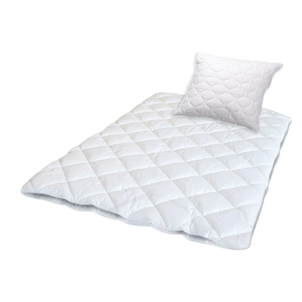 Softsan® Set: Bio Hygienic Allergiker 4-Jahreszeiten-Bettdecke und gestepptes Kissen