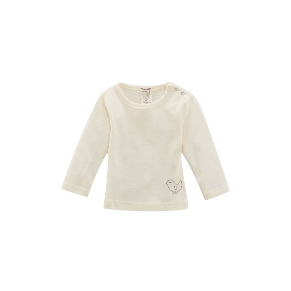 Living Crafts Baby Langarmshirt aus Bio Wolle / Seide, natural