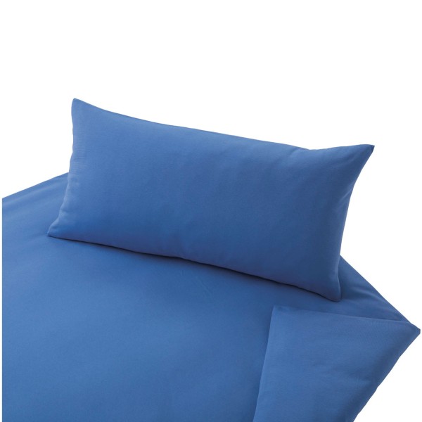 Cotonea Bettwäsche Set aus Bio Baumwoll Jersey, Farbe: Blau