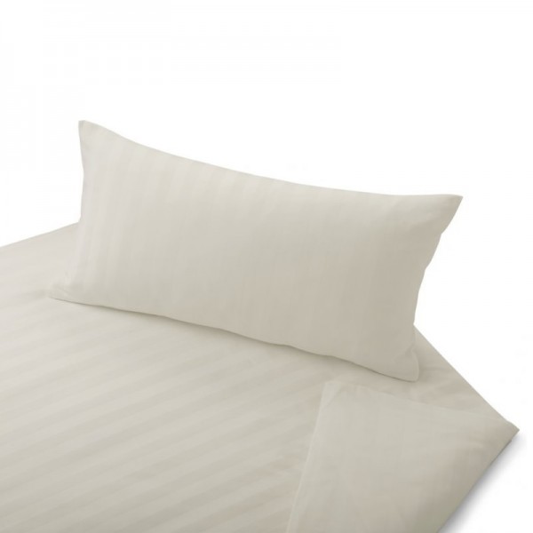 Satin-Bettwäsche in gewebter Streifen-Optik, Farbe Weiß