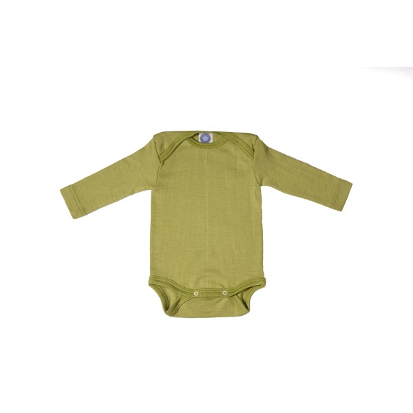 Cosilana Baby Langarm-Body aus Bio Wolle / Seide, Uni Marine