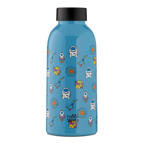 MAMA WATA - isolierte Design-Trinkflasche für 470ml Flüssigkeit aus 18/8er Edelstahl, Space Design