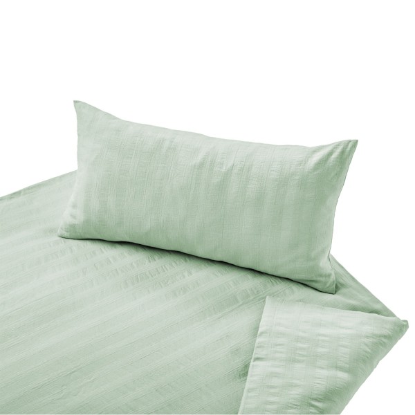 Cotonea Crinkle Bettwäsche Set aus Bio Baumwolle in Farbe Salbei