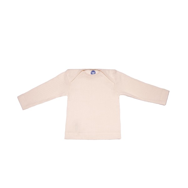 Cosilana Baby Langarm-Shirt aus Bio Baumwolle / Bio Wolle / Seide in Farbe Uni Natur