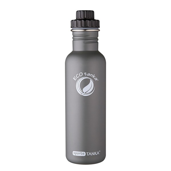sportsTANKA™ - einwandige 0,8l Trinkflasche mit Reduzierverschluß von ECO tanka in anthrazit/oliv
