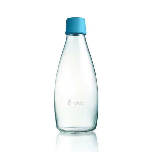 Retap - 0,8l Trinkflasche aus Glas mit Deckel in Lightblue