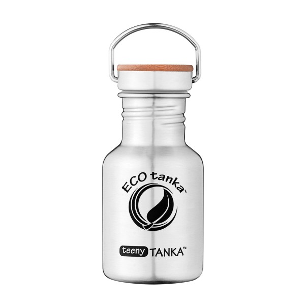 teenyTANKA™ - einwandige 0,35l Trinkflasche mit Edelstahl-Bambusverschluß von ECO tanka