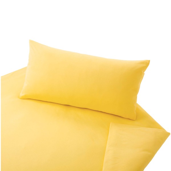 Cotonea Bettwäsche Set aus Bio Baumwoll Jersey, Farbe: Sonnengelb