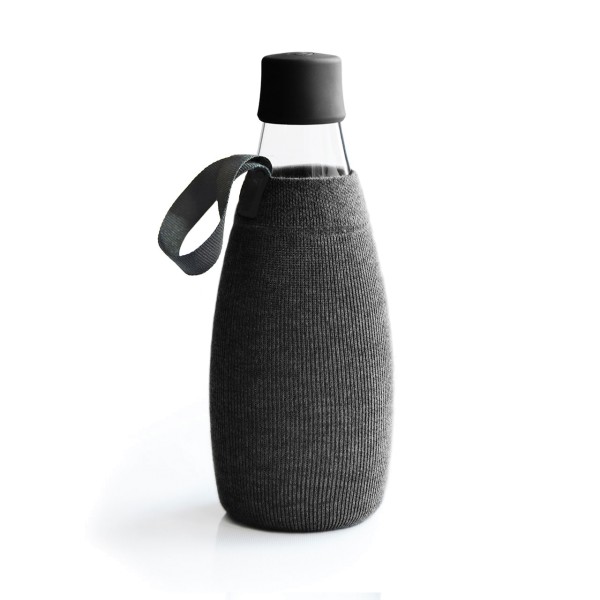 Retap Flaschenschutz aus Baumwolle für Retap 0,8l Trinkflaschen, Schwarz