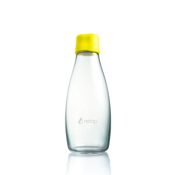 Retap - 0,5l Trinkflasche aus Glas, Deckel in Yellow